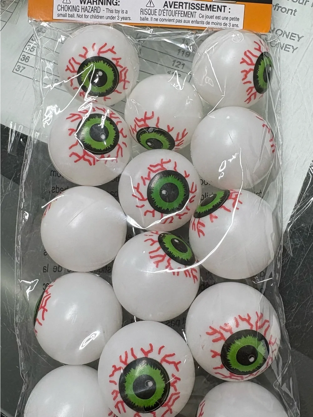 Green Eyeball Bouncy Balls Party Favors by